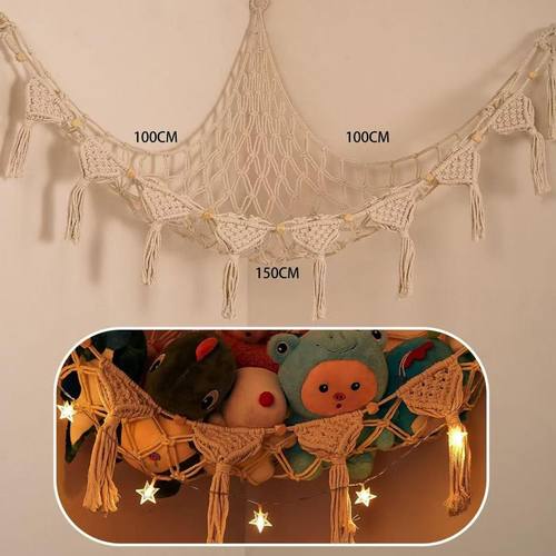 娃娃收纳网兜宿舍墙上三角网上好物娃娃玩偶毛绒公仔展示墙置物袋