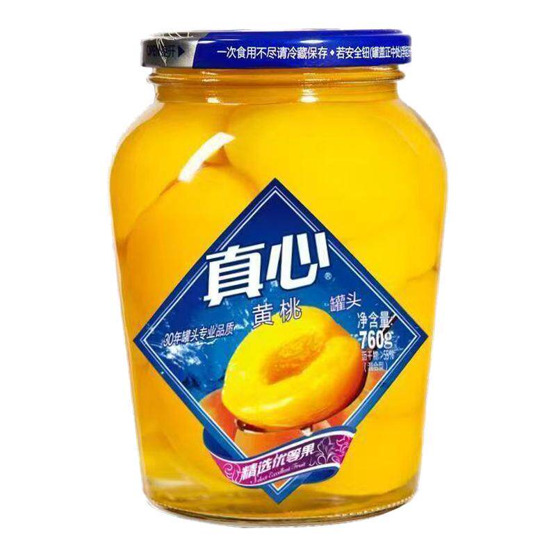 真心黄桃罐头760g罐装水果罐头