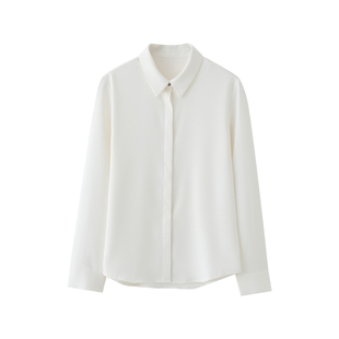 白色衬衫女高级感面试职业装工作服工装雪纺正装长袖白衬衣春秋款