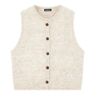 i.tGROUNDZERO2025秋冬韩系马甲针织打底纽扣开衫背心无袖上衣服