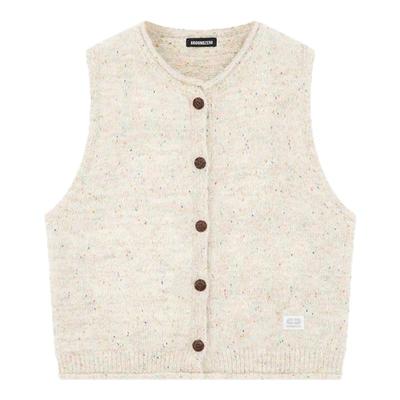 i.tGROUNDZERO2025秋冬韩系马甲针织打底纽扣开衫背心无袖上衣服