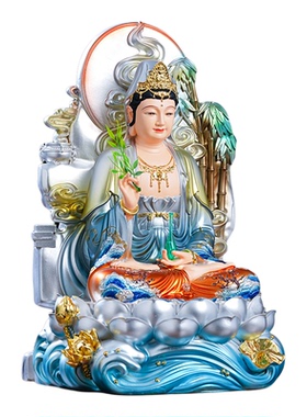 中式树脂观音神像供奉摆件