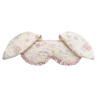 森仪兔子耳朵眼罩睡眠遮光专用可爱蕾丝花边发带头饰纯棉印花少女