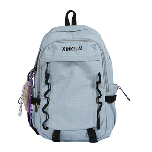 双肩包女旅游轻便高颜值小清新格子小众不撞款背包大容量结实耐用