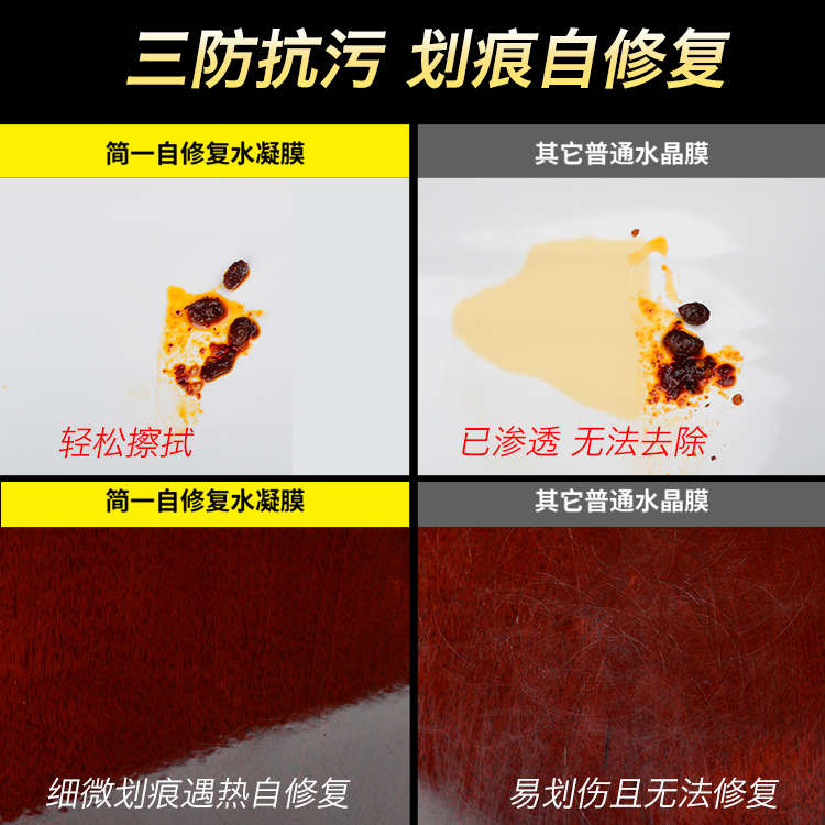 家具贴膜透明岩板餐桌面保护膜耐高温防烫实木台面茶几大理石贴纸