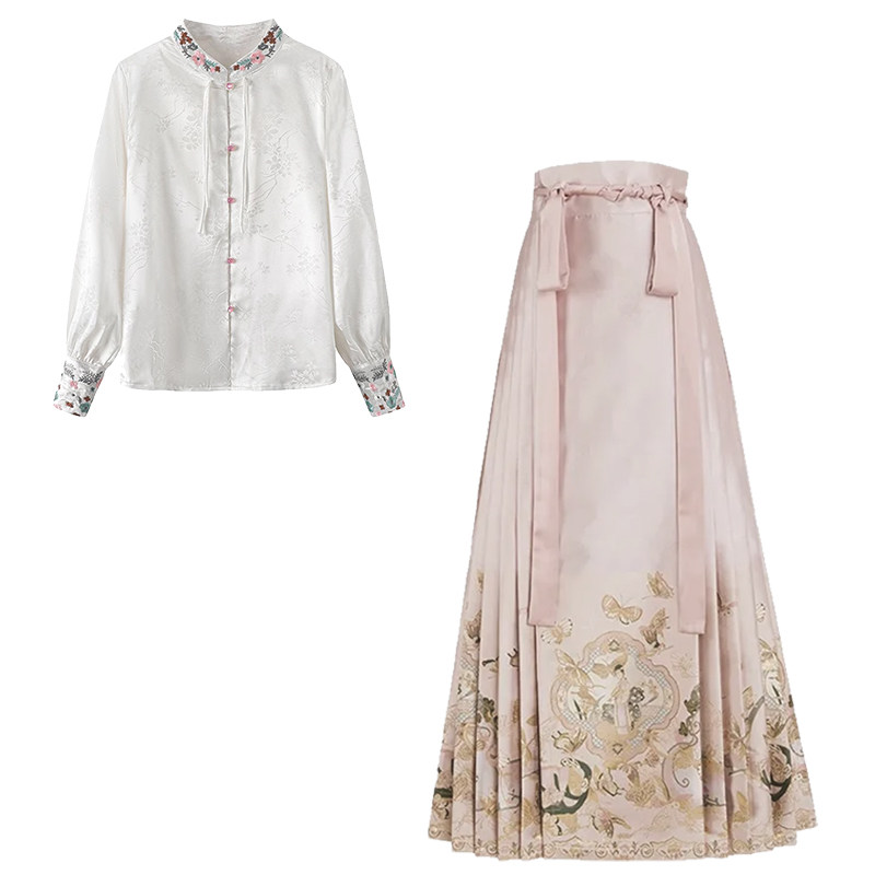 明制汉服伴娘服茶服马面裙套装