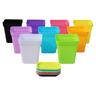 多肉植物育苗小方盆塑料小花盆PP树脂迷你小方盆花卉绿植多色花盆