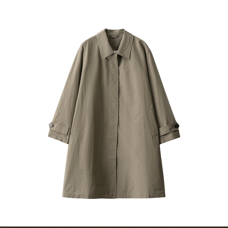 梭家|简行|高端大气上档次长绒棉风衣女士秋天经典版型中长外套