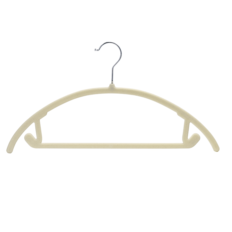 几仓弧形植绒衣架家用衣柜挂衣撑防滑无痕防肩角晾衣架整理师专用