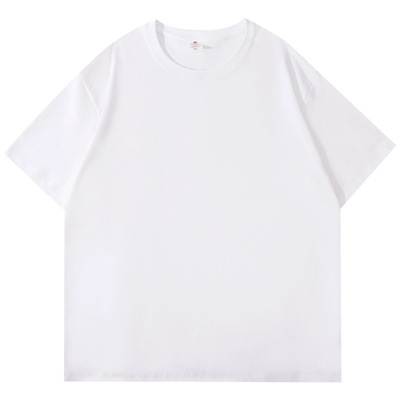 夏季新疆棉三本针宽松不透T恤