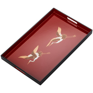 日本进口非遗漆器茶盘脱胎大尺寸漆盘高端日式家用大漆托盘工艺品