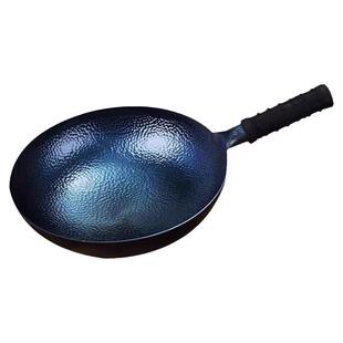 章丘鱼鳞锅老式铁锅大勺炒菜锅家用饭店无涂层炒锅纯手工锻打铁锅