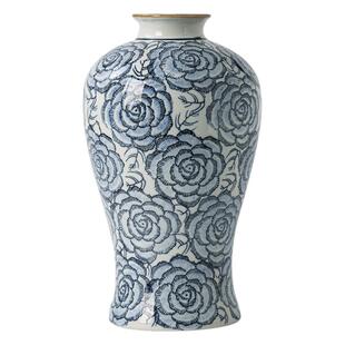 雨彤新中式仿古手绘青花瓷花瓶摆件中式古香古色客厅水培插花花器