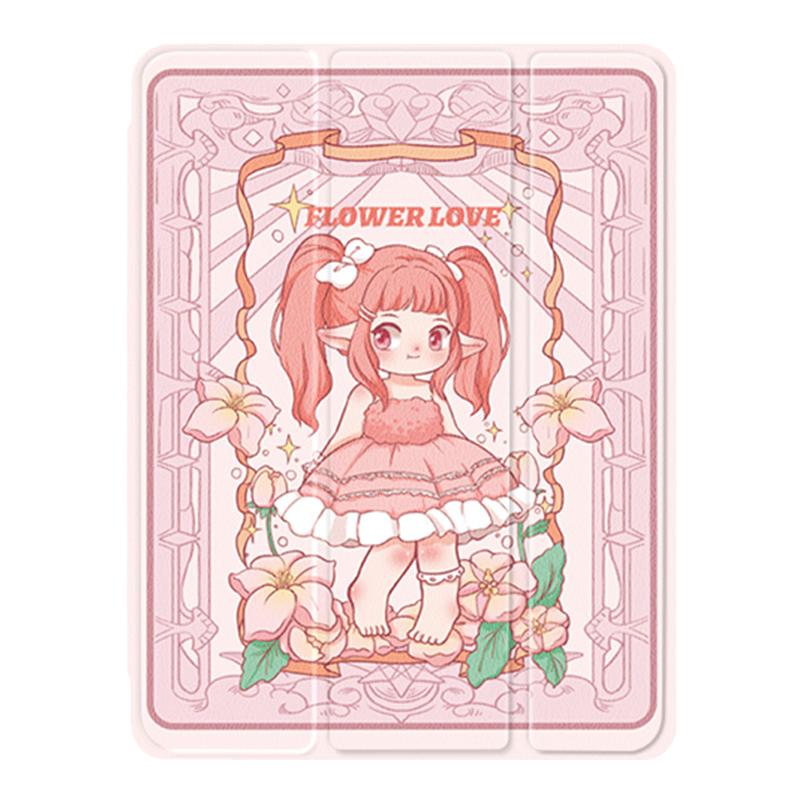 雪花小精灵适用ipad保护套新款2021ipadpro苹果ipad9平板电脑防摔透明带笔槽air5/4/3/2外壳11/12.9英寸mini6
