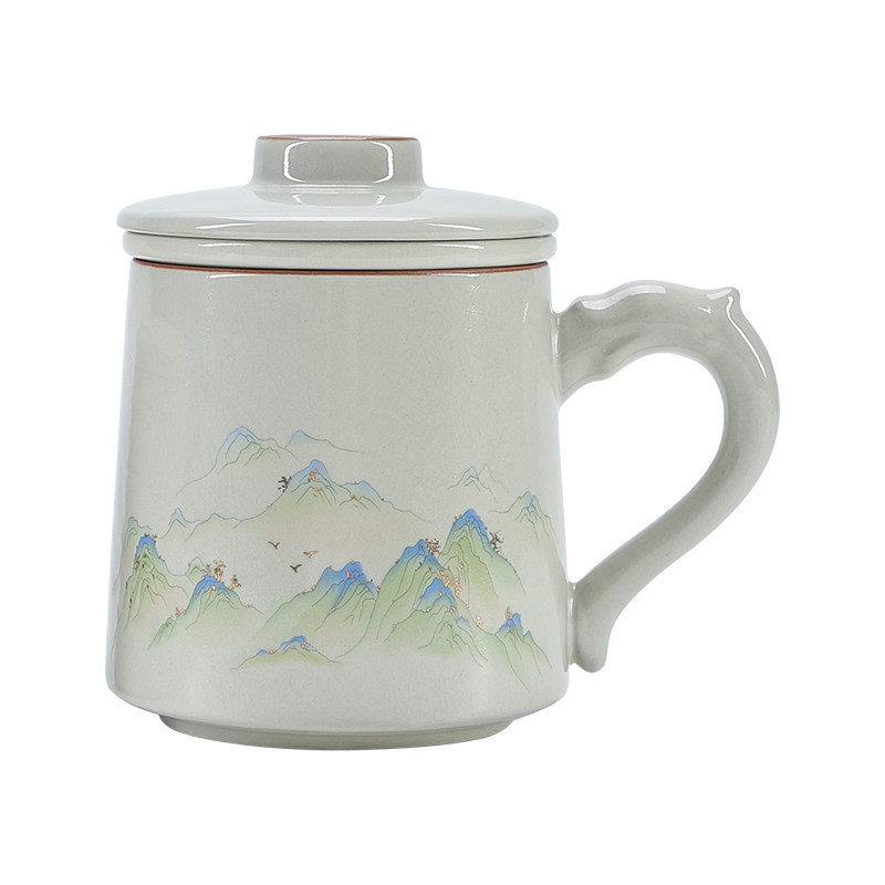 高档汝窑陶瓷办公杯个人马克杯大茶杯