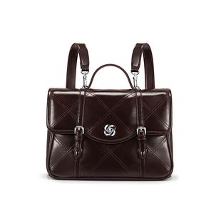 明星同款欧时纳邮差双肩包女士2025新款复古两用大容量通勤单肩包