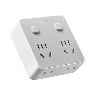 公牛墙壁插座移位器家用面板多功能插头可滑动插排扩展多孔排插板