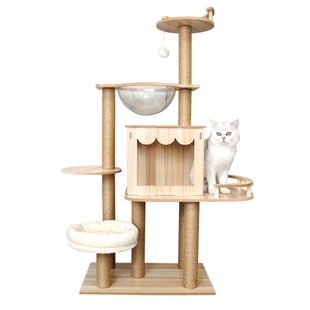 猫抓板猫爬架猫窝猫树一体太空舱小户型不占地家用实木猫架猫玩具