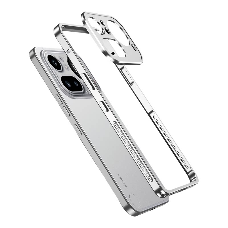 金属散热单边框适用NothingPhone4APro手机壳海马扣新款nothingphone4a镜头防摔保护套男女简约超薄高级感硬