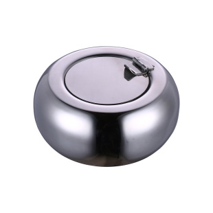 不锈钢烟灰缸创意带盖大号个性密封潮流客厅卧室办公防风家用烟缸