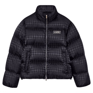 【新品】AMIRI 2026早春新品男士 MA QUAD提花拉链羽绒外套