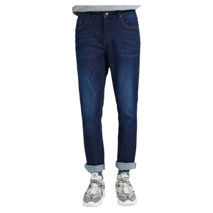 波顿牛仔长裤男士2025春夏季薄款冰氧吧牛仔裤宽松直筒微弹力裤子