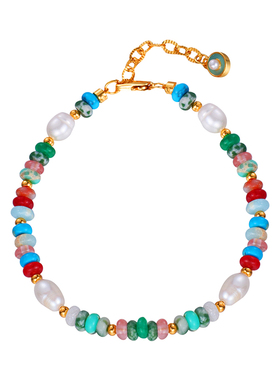 天然石淡水珍珠欧美手链女