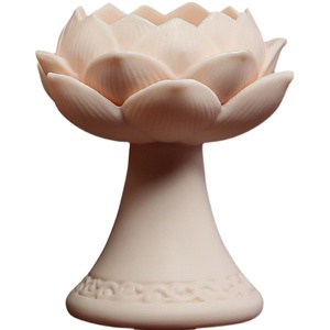 戴玉堂莲花油灯液体酥油灯灯盏陶瓷供佛家用佛具供奉长明香油灯座