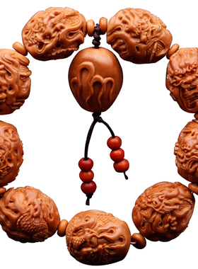 文玩手链九龙男士苏工核雕民族