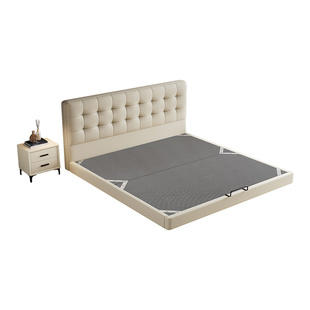 全实木悬浮床可定制任意尺寸小户型薄床头齐边床1.5米排骨架床架