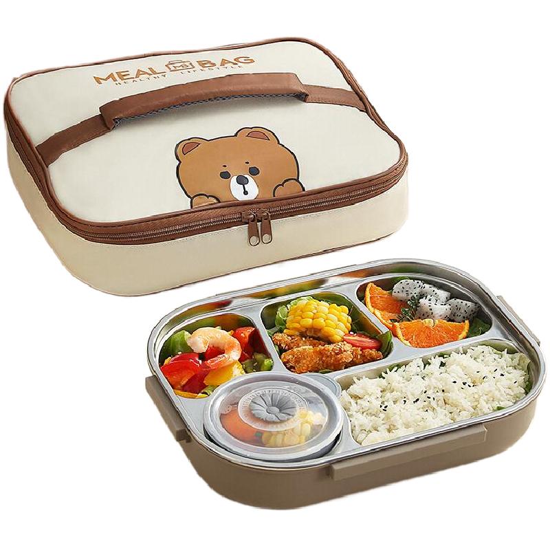 抗菌304不锈钢保温饭盒上班族小学生专用儿童分格便当餐盒食堂打
