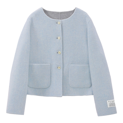 新款浅色超好看的女士毛呢外套