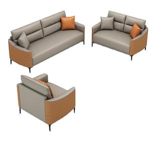 办公沙发简约休闲小型商务会客会议室店铺接待休息区三人沙发组合