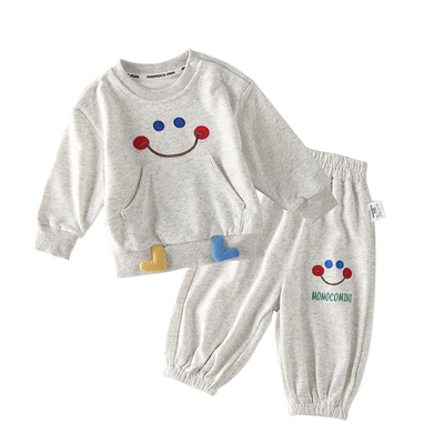 玛米玛卡春婴儿纯棉上衣裤子套装