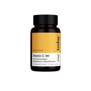 metoday高配维生素C草莓C1000元气官方正品VC咀嚼30粒