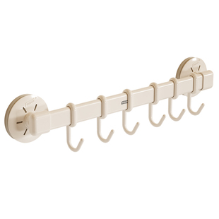 太力吸盘厨房置物架壁挂免打孔挂锅铲筷子勺子收纳挂钩一排挂杆