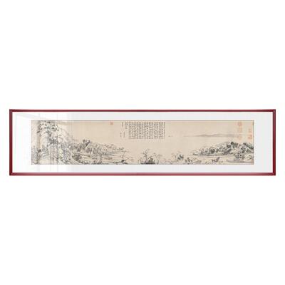 山水画客厅挂画富春招财中式国画
