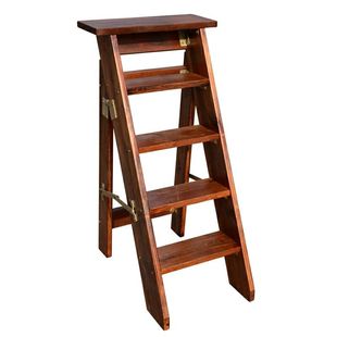 实木家用人字梯室内木梯登高梯木质折叠梯家用5层5步加宽实木楼梯