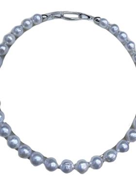 热卖糖纸极光白炫彩巴洛克淡水项链小众特别七夕节送礼好物