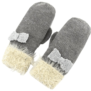 NOABAT女童手套秋冬宝宝儿童针织连指手套毛线羽毛纱手滑舒适温暖