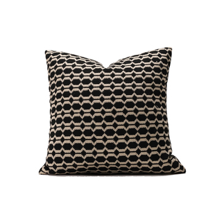 黑色方形沙发抱枕套不含芯客厅轻奢高级感中古风床头靠背垫可拆洗