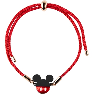 阿吉豆红绳手链女款迪士尼联名米奇情侣手链新年礼物饰品幸运手链