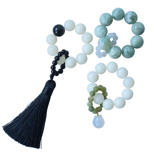 手捻慢歌原创手作岫玉青提奶盖跑环流苏菩提根情侣手捻持礼物古风