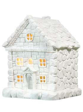 天然大理石雕刻城堡发光装饰摆件