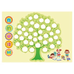 昕果a4我的阅读树小学生创意卡通diy读书目录卡儿童阅读记录表可爱阅读书目整理读书登记卡包邮