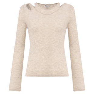 徐若晗同款lost in echo2025冬季真两件套长袖背心镂空修身针织衫