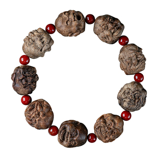 保真越南芽庄沉香雕刻十八罗汉手串老料沉香木佛珠男士款盘玩手链