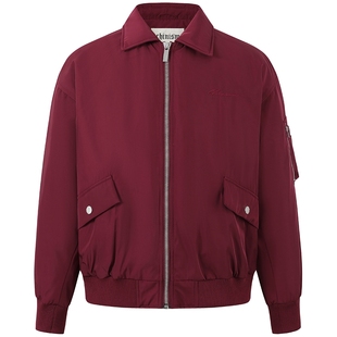 CHINISM丨飞行员夹克羽绒服男冬季2025新款男士短款白鸭绒外套