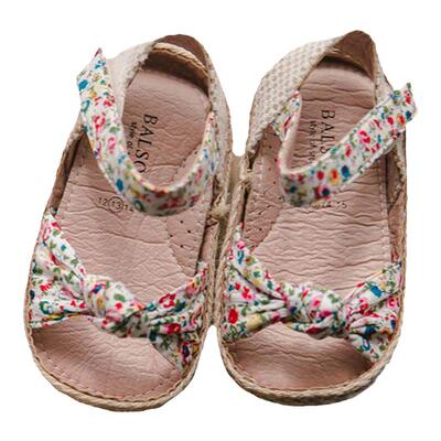 韩国bs蝴蝶结亚麻围边凉鞋