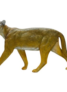 玻璃钢仿真金猫雕塑动物摆件